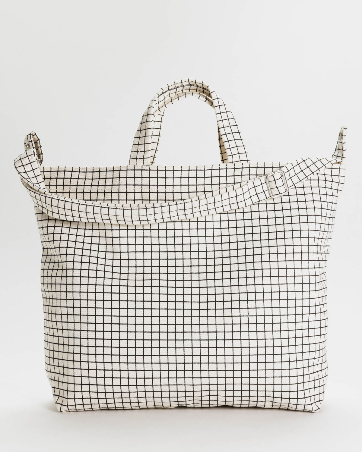 Horizontal Zip Duck Bag - Natural Grid