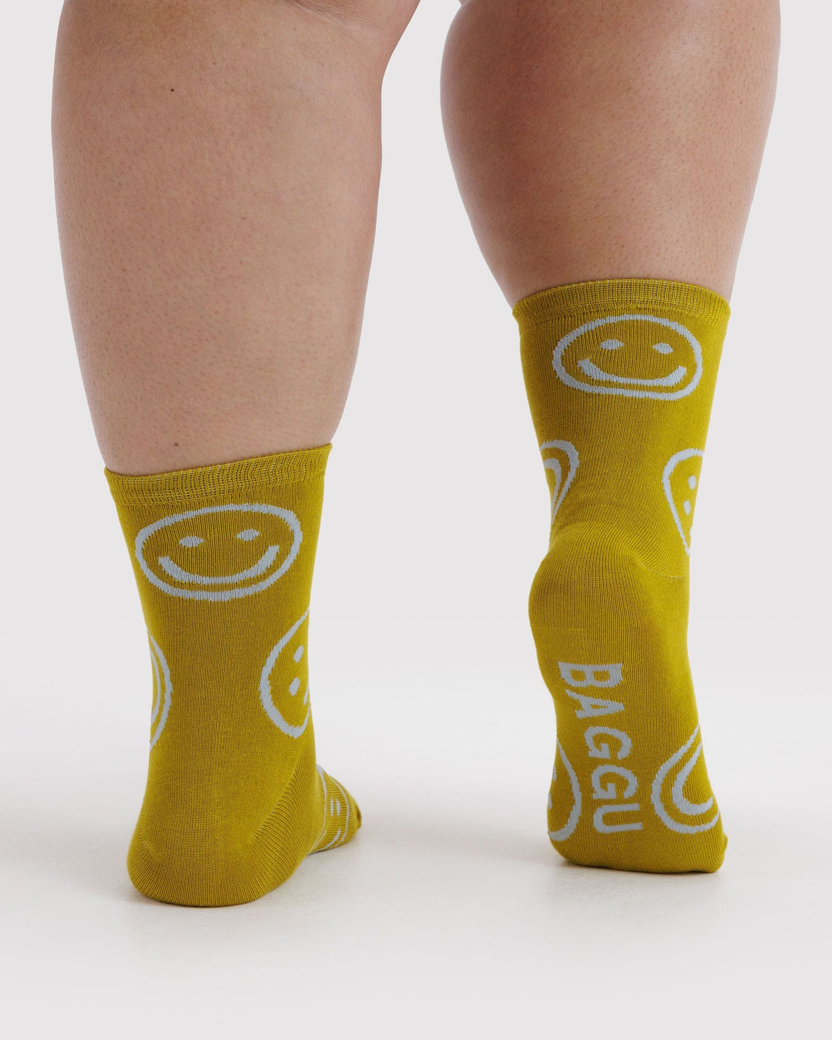 Crew Sock - Ochre Happy