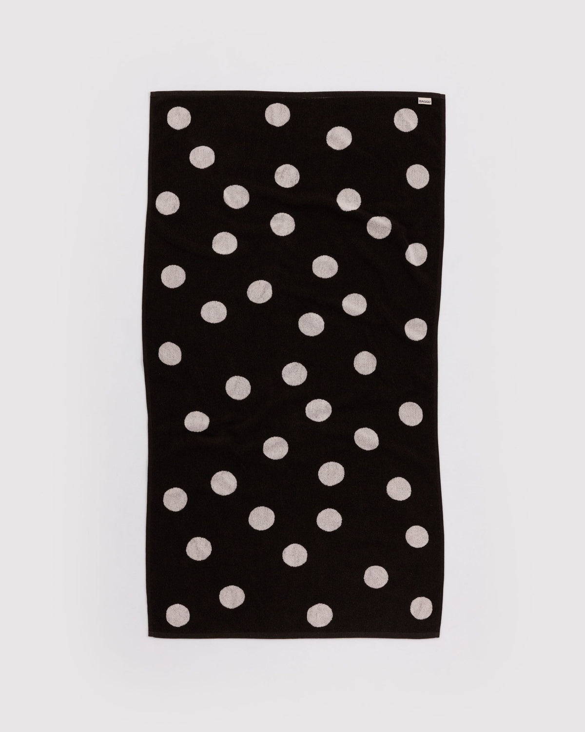 Bath Towel - Cream and Black Polka Dot