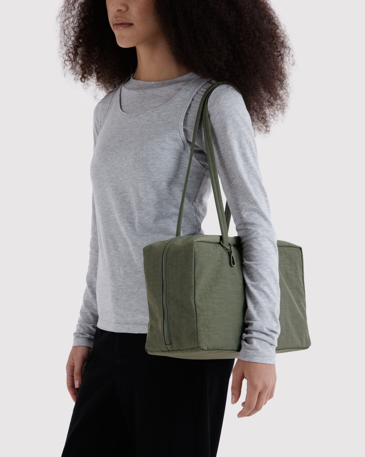 Medium Nylon Bowler Bag - Caper